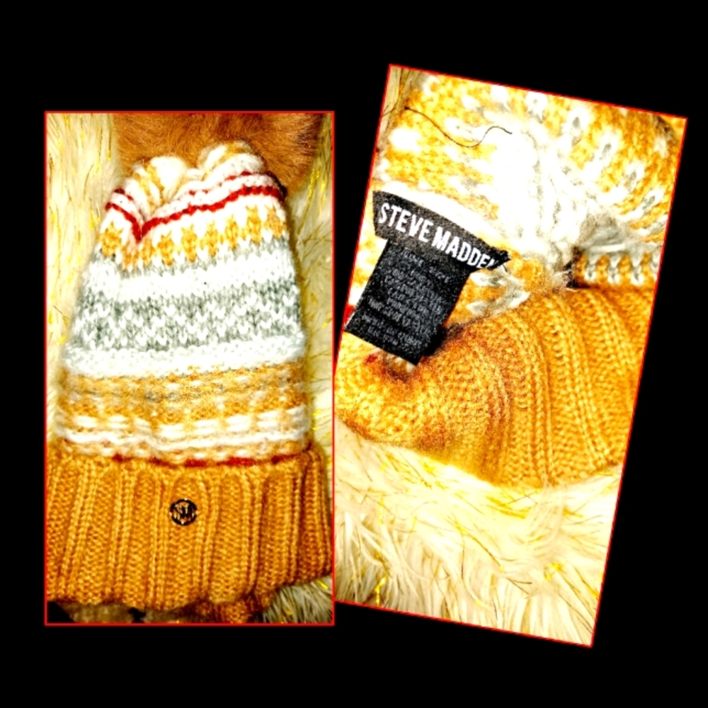 NWT* STEVE MADDEN*  HAT.. (Gold Emblem) WITH GLOVES